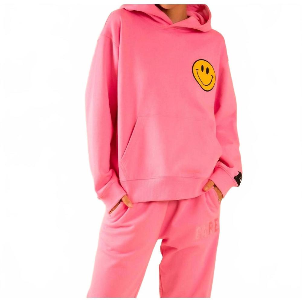 NEW CARE TUCKER hendrix hoodie 100 things happy in pink